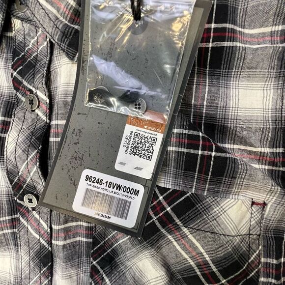 Harley Davidson Women's HDMC Sleeveless Plaid Button Down Shirt Black Medium NWT - Picture 9 of 11